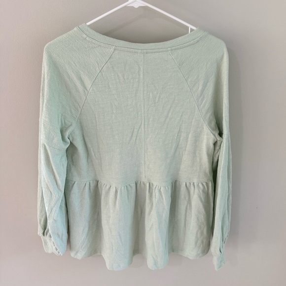 Pilcro Long-sleeve Babydoll Top - Mint Green - Size Extra Small XS - NWT - Picture 5 of 13